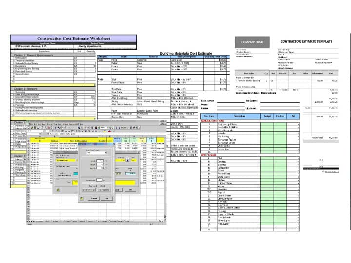 Cost Estimating Sheets Series